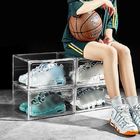 Caja de zapatos de acrílico clara transparente plástica magnética apilable