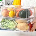 Almacenamiento claro plástico apilable de Set Kitchen Food del organizador del refrigerador de 4 PC