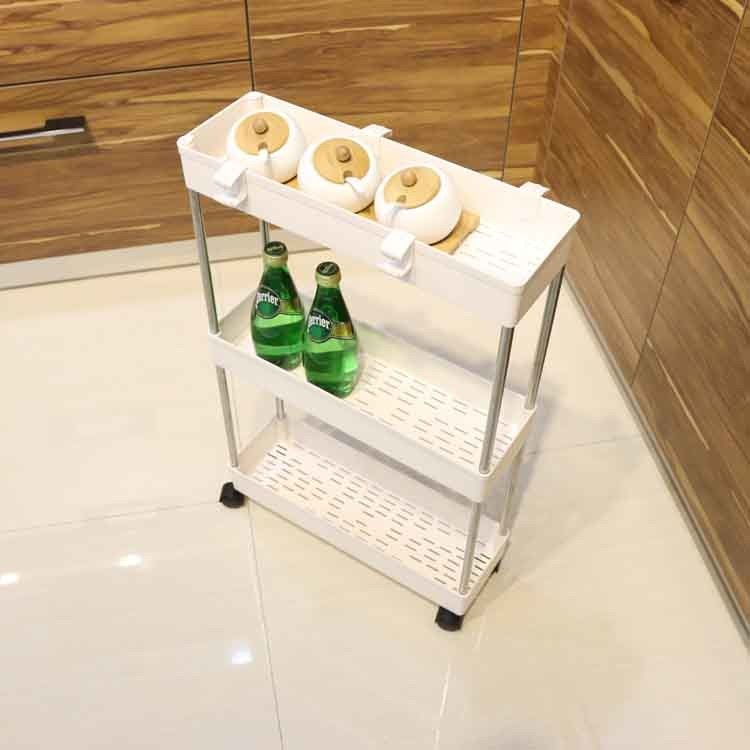 Propósito multi plegable rodante los 62*40*12.5cm espesados delgados de 3 de la grada carros caseros del almacenamiento