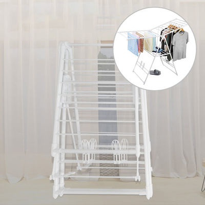 Calidad Ropa plegable de acero inoxidable desmontable que seca el estante con las ruedas fábrica