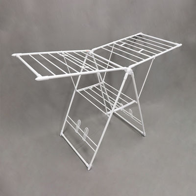 Calidad Metal ropa plegable de 2 capas que seca diseño de la mariposa del estante con los estantes fábrica